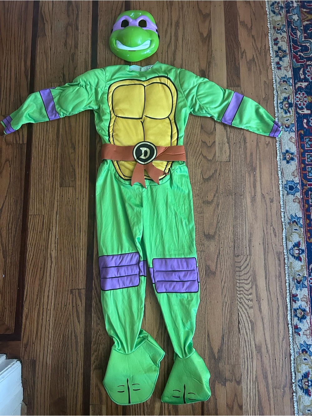 Donatello Ninja Turtle Kids Costume - Green & Purple - Picture 2 of 7